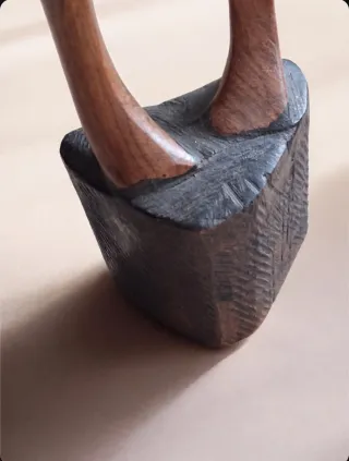 Grande Scultura Africana Legno Stilizzata Vintage