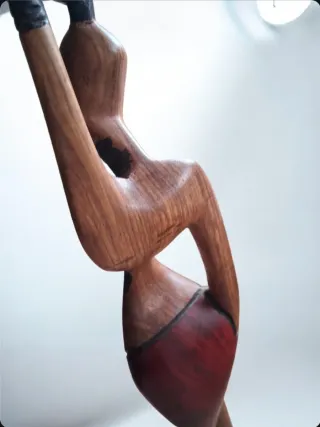 Grande Scultura Africana Legno Stilizzata Vintage