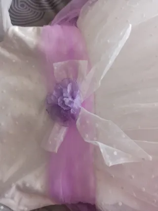 Vestido de Comunión Blanco y Lila