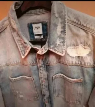 Sobrecamisa Zara Hombre Desgastada