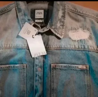 Sobrecamisa Zara Hombre Desgastada