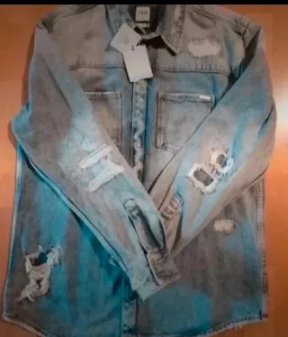 Sobrecamisa Zara Hombre Desgastada