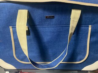 Transportín plegable mascotas con ruedas azul