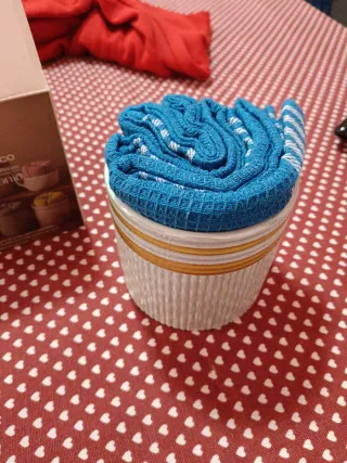 Mastro Bianco Vaso con 3 Strofinacci