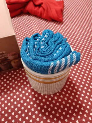 Mastro Bianco Vaso con 3 Strofinacci