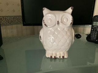 Civetta portafortuna in ceramica lucida