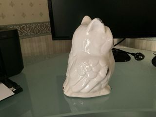 Civetta portafortuna in ceramica lucida