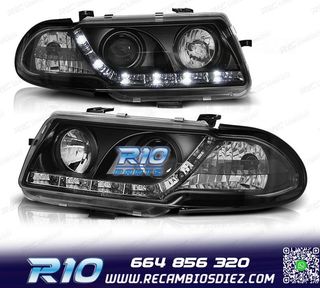 FAROS OPEL ASTRA F 91-94 LUZ DIURNA LED FONDO NEGRO