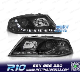 FAROS SKODA OCTAVIA 05-08 LUZ DIURNA LED FONDO NEGRO