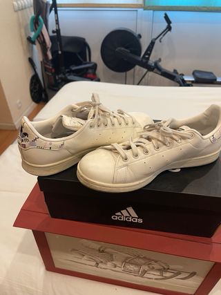 Zapatillas Adidas Stan Smith Hombre Blancas Dorada