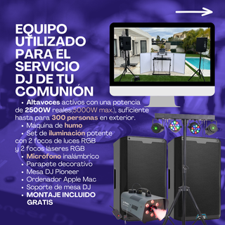 SERVICIO DJ para COMUNIÓN todo incluido. Lee más->