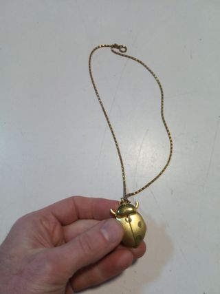 Ciondolo/orologio quarzo coccinella dorato