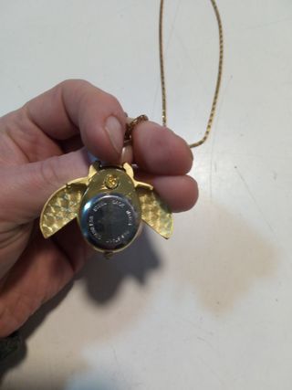 Ciondolo/orologio quarzo coccinella dorato