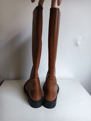 Botas altas camel piel 100%