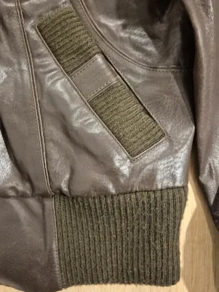 Cazadora Bomber Piel Marrón Talla XL