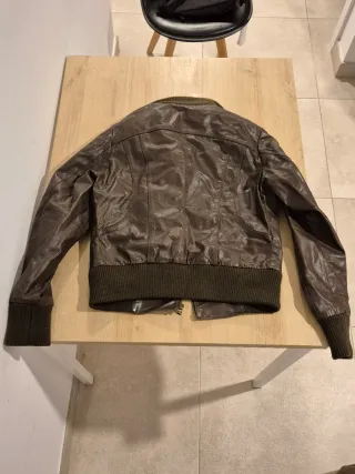 Cazadora Bomber Piel Marrón Talla XL