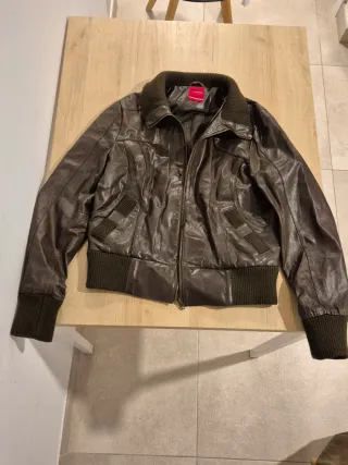 Cazadora Bomber Piel Marrón Talla XL