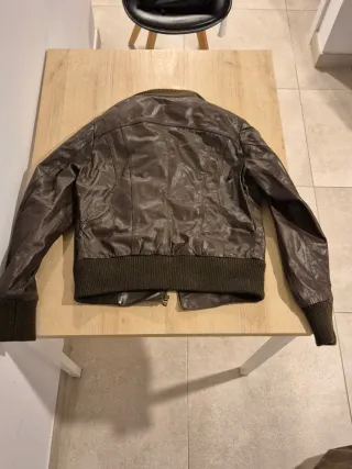 Cazadora Bomber Piel Marrón Talla XL