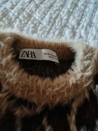 Jersey Zara estampado leopardo peludo