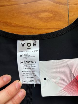 Faja VOE negra abdominal y espalda