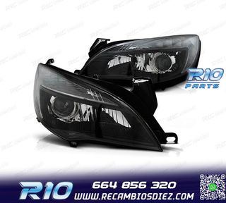 FAROS PARA OPEL ASTRA J 09-15 LUZ DIURNA LED FONDO NEGRO