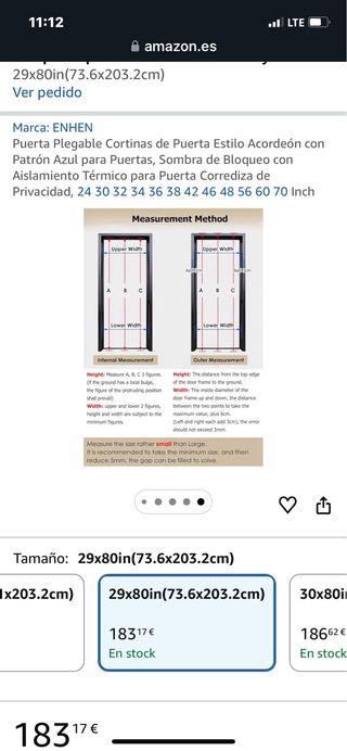 Cortina Puerta Corredera ENHEN Azul