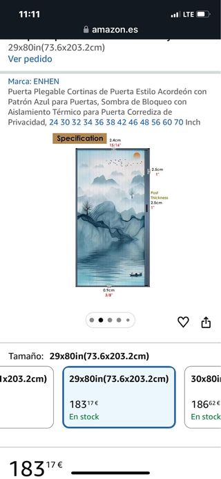 Cortina Puerta Corredera ENHEN Azul