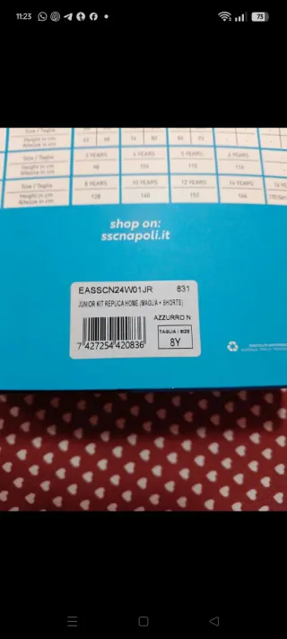 Completo EA7 Napoli 8 anni