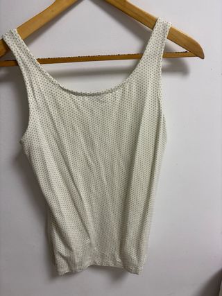 Top Adolfo Dominguez Lunares Verde Blanco