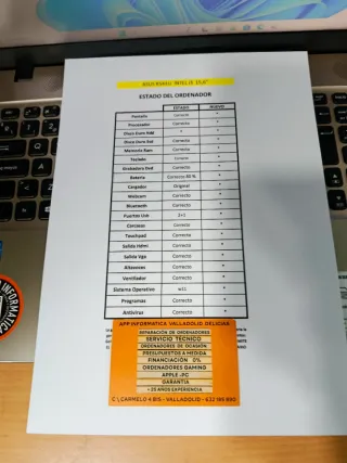 Portátil Asus K541U i3 6006U 4GB RAM 120GB SSD