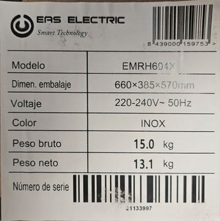 Campana extractora NUEVA SIN ESTRENAR Inox 60cm