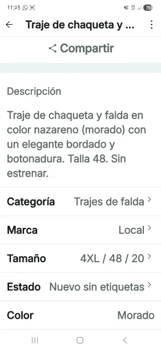 Traje chaqueta y falda morado