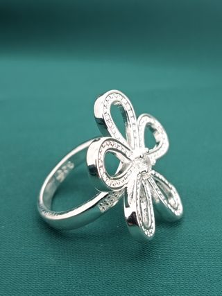Anillo Plata Ley 925 Flor Circonita Nuevo