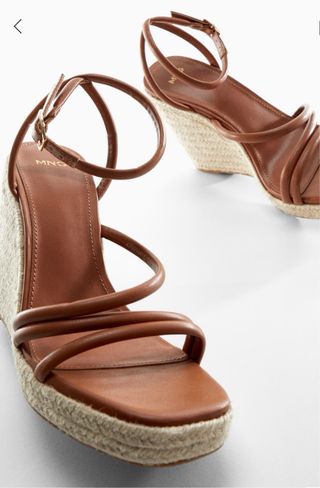 Sandalias Mango Cuña Marrón