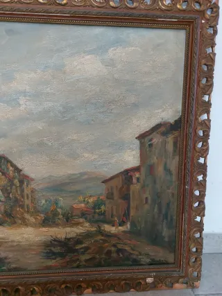 Cuadro antiguo paisaje urbano