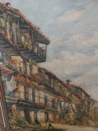 Cuadro antiguo paisaje urbano