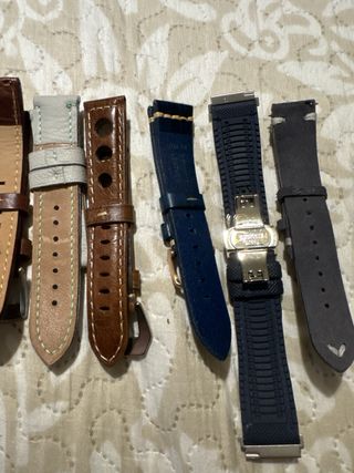 Correas de reloj piel, cauho, nilon, ante