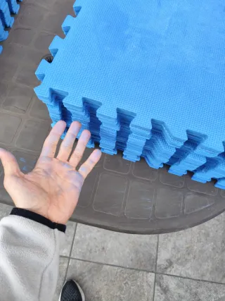 Suelo de goma puzzle azul