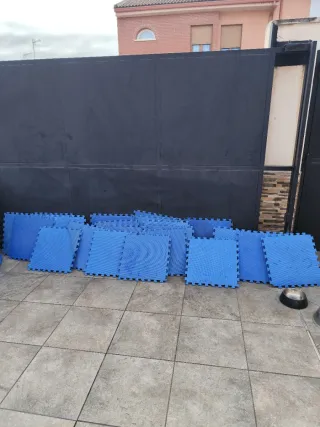 Suelo de goma puzzle azul