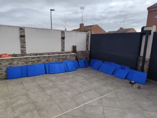 Suelo de goma puzzle azul