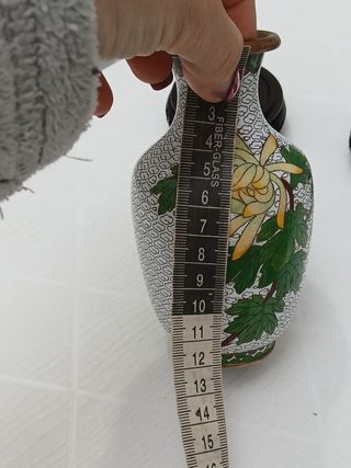 Coppia Vasi Cinesi Cloisonné Fiori