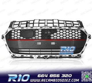 PARRILLA SUZUKI SWIFT VI 17-20 NEGRO CROMADO LINEA ROJA