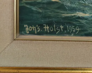 Cuadro marino con velero firmado (1959) – 100 × 80