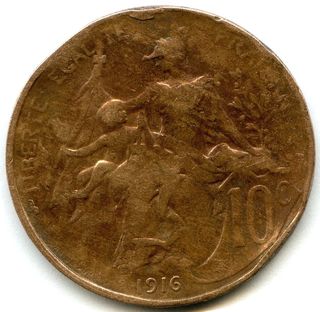 Moneda 10 Centimos 1916