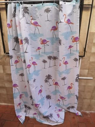Cortina de baño flamencos 185x120