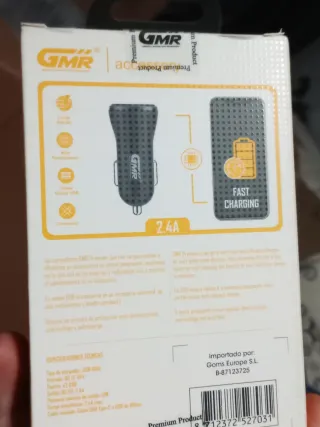 Cargador Coche Dual USB GMR CH-2703