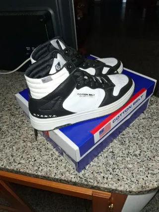 Scarpe Cotton Belt uomo alte nere/bianche