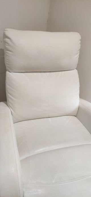 Sillón reclinable ecopiel blanco