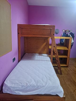 Cama nido madera y armario