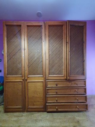 Cama nido madera y armario